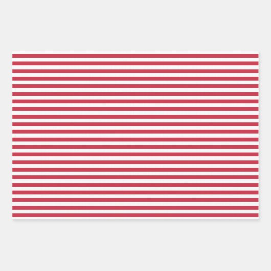 Rode en witte strepen Polka Dot Chevron Inpakpapier Vel (Voorkant)