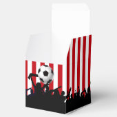 Rode en witte strepen Soccer Fans and football Bedankdoosjes (Geopend)