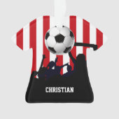 Rode en witte strepen Ventilatoren en Football Ornament (voorkant)