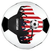 Rode en witte strepen Ventilatoren en Football Voetbal (Gedraaid)