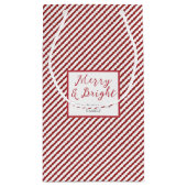 Rode en witte strepen vrolijk en helder klein cadeauzakje (Achterkant)