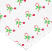 Rode en witte suikerstok met kerstbal tafelkleed (Gekanteld)