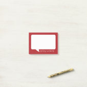 Rode en Witte Talk Bubble Persoonlijke Naam Post-it® Notes (Op bureau)