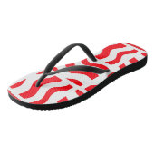 Rode en witte Teenslippers met Abstracte strepen (Schuin)