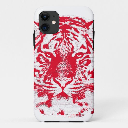 Rode en Witte Tijger Gezicht Close-up Case-Mate iPhone Case (Achterkant)