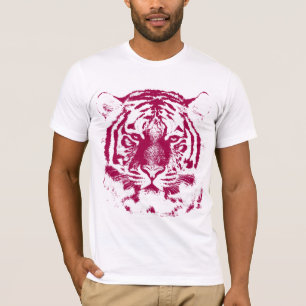 Rode en Witte Tijger Gezicht T-shirt