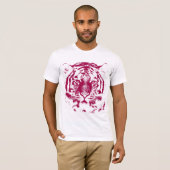 Rode en Witte Tijger Gezicht T-shirt (Voorkant volledig)