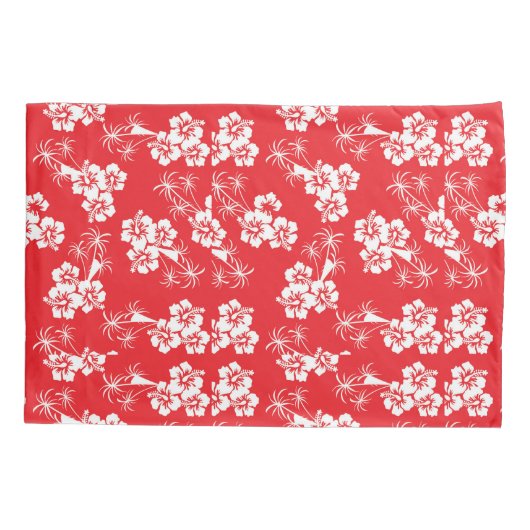 Rode en witte tropen kussensloop (Achterkant-Links)