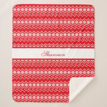 Rode en witte trui patroon gepersonaliseerd