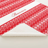 Rode en witte trui patroon gepersonaliseerd sherpa deken (3/4)