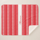 Rode en witte trui patroon gepersonaliseerd sherpa deken (Voorkant (horizontaal))