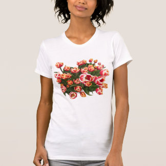 Rode en witte tulpen Bella Canvas T-shirt