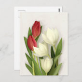 Rode en Witte Tulpen Bloemkaart Briefkaart (Voorkant / Achterkant)
