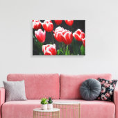 Rode en witte tulpen canvas afdruk (Insitu (Woonkamer))