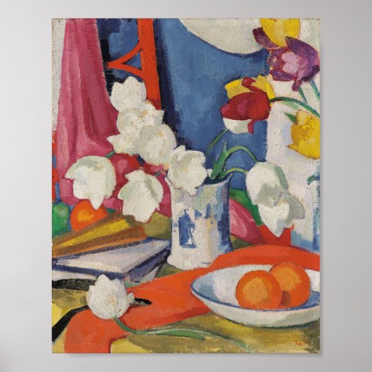 Rode en witte tulpen | Samuel John Peploe Poster (Voorkant)