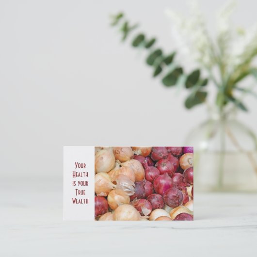 rode en witte ui bos visitekaartje (Staand voorkant)