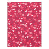 Rode en witte valentijnen Hoorspatroon Tablecloth Tafelkleed (Voorkant)