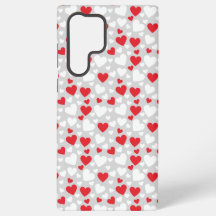 Rode en Witte Valentijnsdag Harten Hoesje