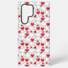 Rode en Witte Valentijnsdag Harten Hoesje Samsung Galaxy Hoesje