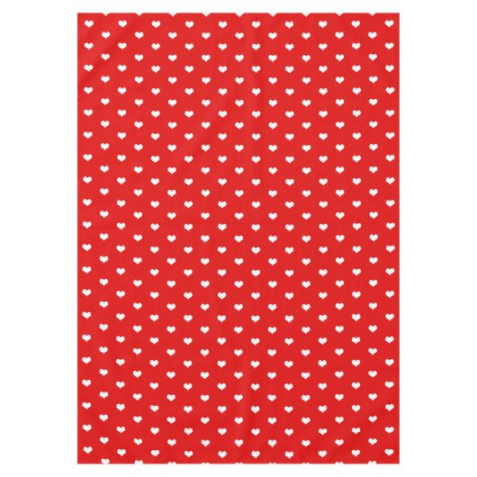 Rode en witte Valentijnsdag Harten Tafelkleed (Voorkant)