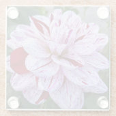 Rode en witte variëteiten Dahlia Bloom Floral Glazen Onderzetter (Achterkant)