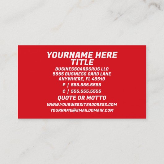 Rode en witte verf druipende schilder visitekaartje (Achterkant)