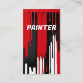 Rode en witte verf druipende schilder visitekaartje (Voorkant)