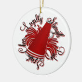 rode en witte versiering keramisch ornament (Links)