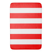 Rode en witte verticale strepen badmat (Voorkant Verticaal)