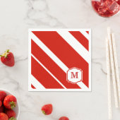 Rode en witte vetgedrukte strepen Monogram servet (Insitu)