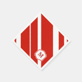 Rode en witte vetgedrukte strepen Monogram servet (Hoek)