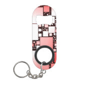 Rode en witte vierkante dansfles Opener Mini Flessenopener (Voorkant)