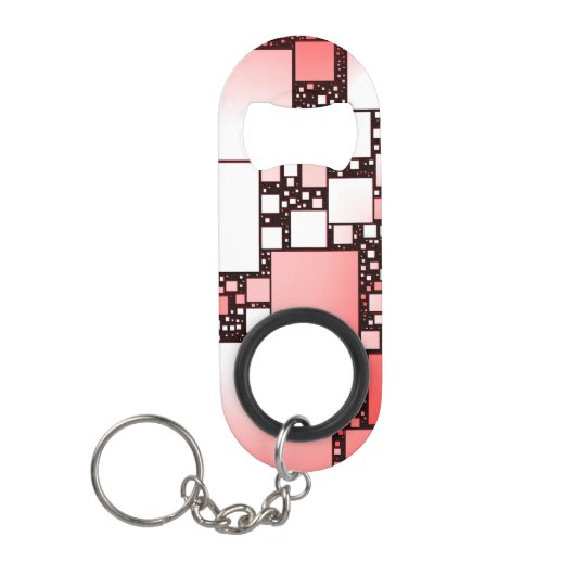 Rode en witte vierkante dansfles Opener Mini Flessenopener (Voorkant)