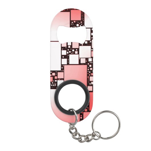 Rode en witte vierkante dansfles Opener Mini Flessenopener (Achterkant)