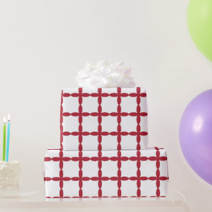 Rode En Witte Vierkanten Cadeaupapier