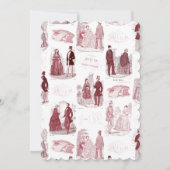 Rode en witte vintage mode Franse toile Kaart (Voorkant)