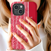 Rode en witte visgraatpatroon gepersonaliseerde na Case-Mate iPhone case