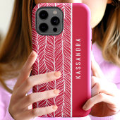 Rode en witte visgraatpatroon gepersonaliseerde na Case-Mate iPhone case