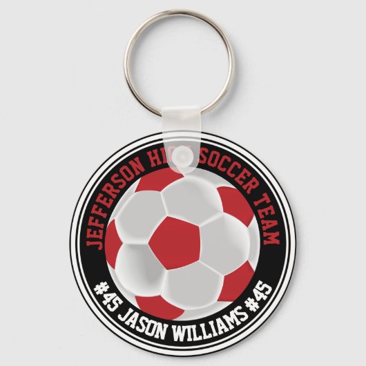 Rode en witte Voetbal ⚽ Sleutelhanger (Voorkant)