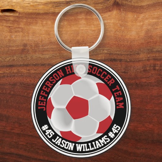 Rode en witte Voetbal ⚽ Sleutelhanger (Achterkant)