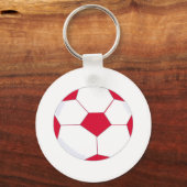 Rode en Witte Voetbal Sleutelhanger (Voorkant)