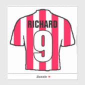 Rode en witte voetbalshirt op een sticker (Vel)