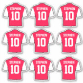 Rode en Witte Voetbalshirts Sticker (Voorkant)