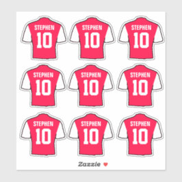 Rode en Witte Voetbalshirts Sticker