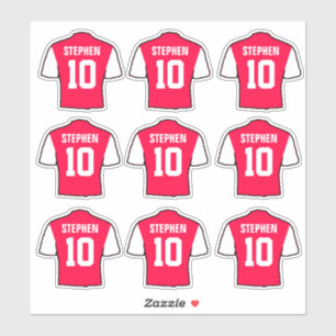 Rode en Witte Voetbalshirts Sticker