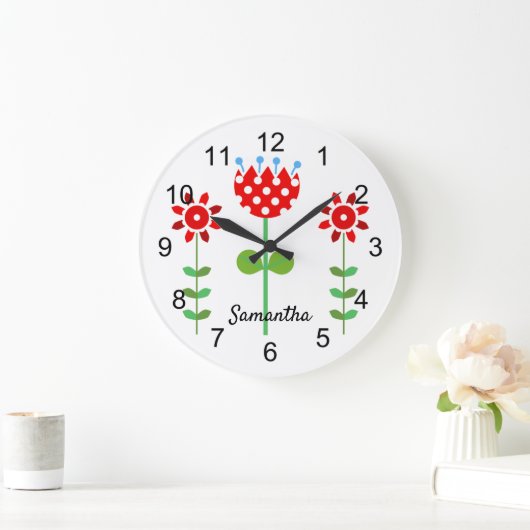 Rode en witte volkbloemen grote klok (Huis)