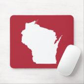 Rode en witte vorm van Wisconsin Muismat (Met muis)