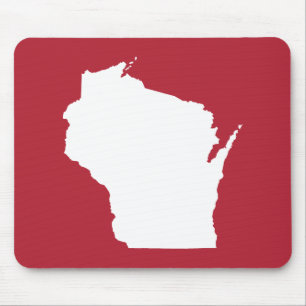 Rode en witte vorm van Wisconsin Muismat