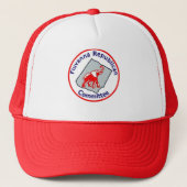 Rode en witte vrachtwagenhoed met FRC-logo Trucker Pet (Voorkant)