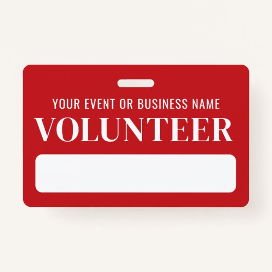 Rode en witte vrijwilligers badge (Achterkant)